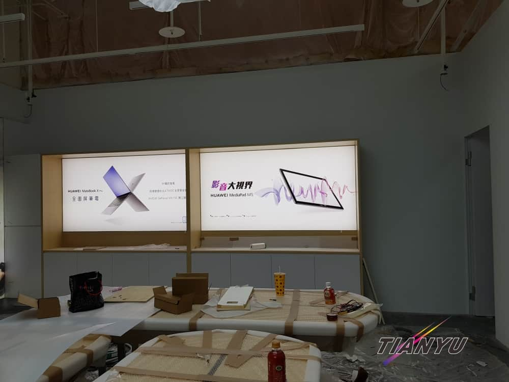 LED天花板卡布燈箱-軟膜燈箱客戶見證 Soft film light box,LED fabric light box